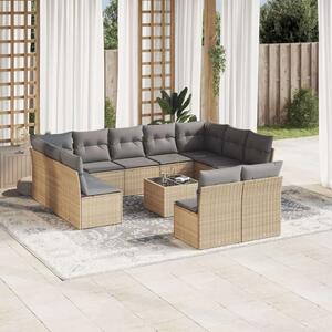 VidaXL Polyrattan Kerti Ülőgarnitúra - 12 részes - Bézs