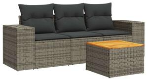 VidaXL Polyrattan Kerti Ülőgarnitúra - 4 részes szürke