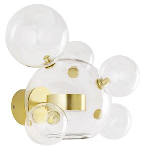 King Home Capri Wall 6 LED Fali Lámpa Üveg Arany Buborékos