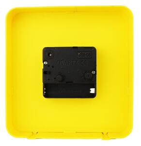 Irodai óra, gyerekszobába, sárga ABS, 13x13 cm