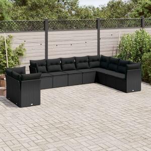 VidaXL Polyrattan Kerti Ülőgarnitúra - Fekete - 10 részes