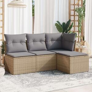 VidaXL Polyrattan Kerti Ülőgarnitúra - 4 részes - Bézs