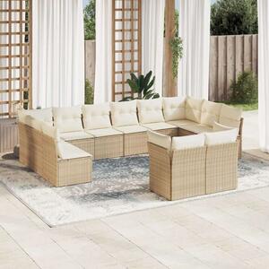 VidaXL Polyrattan Kerti Ülőgarnitúra - 12 részes - Bézs