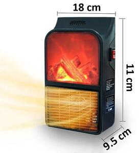 Mini fali fűtőtest, teljesítmény 600W, távirányítóval, termosztáttal, időzítővel 12 óra, 180x110x95 mm
