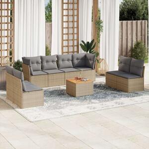 VidaXL Polyrattan Kerti Ülőgarnitúra - 9 részes - Bézs