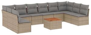 VidaXL Polyrattan Kerti Ülőgarnitúra - 11 részes - Bézs