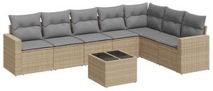 VidaXL Polyrattan Kerti Ülőgarnitúra - 8 részes - Bézs