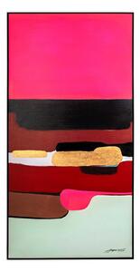 KARE Abstract Shapes Rózsaszín Akril Festmény Arany Részletekkel