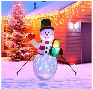 MT Malatec Felfújható hóember, 155 cm, forgó LED projektorral, 8 világítási móddal, IP44-es vízállósággal