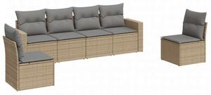 VidaXL Polyrattan Kerti Ülőgarnitúra - 6 részes, Bézs