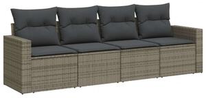 VidaXL Polyrattan Kerti Ülőgarnitúra - 4 részes - Szürke