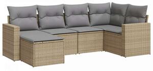 VidaXL Polyrattan Kerti Ülőgarnitúra - 6 részes - Bézs