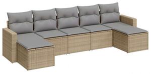 VidaXL Polyrattan Kerti Ülőgarnitúra - 7 részes - Bézs