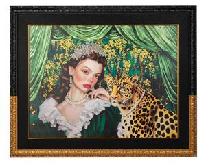 King Home Pearls Leopard Luxus Művészeti Kép Gyöngy Díszítéssel