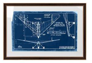 King Home Mechanical Moth Vintage Műszaki Tervrajz Kép Barna Keretben