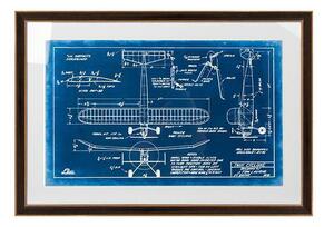 King Home Mechanical Plane Blueprint Műszaki Repülőgép Vázlat Kék