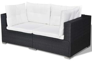 VidaXL 5 részes Kerti Ülőgarnitúra - Fekete Polyrattan
