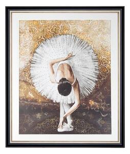 King Home Ballerina Művészeti Nyomat Fekete-Arany Keretben 100x120