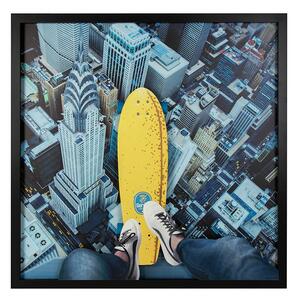 King Home Big City Skater New York Városkép Vászonkép Sárga 130x130