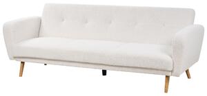 Háromszemélyes fehér buklé kanapéágy FLORLI