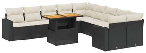 VidaXL Polyrattan Kerti Ülőgarnitúra - 11 részes - Fekete