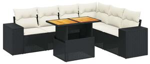VidaXL Polyrattan Kerti Ülőgarnitúra - 7 részes - Fekete