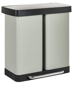 Dupla pedálos szemetes kuka 60 L ECOSORT Fém Világoszöld