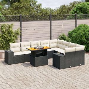 VidaXL Polyrattan Kerti Ülőgarnitúra - 10 részes - Fekete