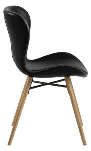Szék BATILDA A1 fekete öko bőr / természetes tölgyfa lábak - modern nappaliba / étkezőbe