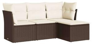 VidaXL Polyrattan Kerti Ülőgarnitúra - 4 részes, Barna
