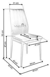 ATOM szék Fekete (Bluvel 19 szövet) - modern, kárpitozott, bársony, nappaliba, étkezőbe, irodába, konyhába