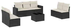 VidaXL Polyrattan Kerti Ülőgarnitúra - 8 részes - Fekete