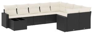 VidaXL Polyrattan Kerti Ülőgarnitúra - 10 részes - Fekete