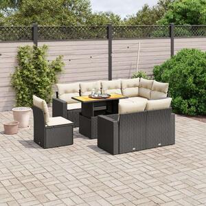 VidaXL Polyrattan Kerti Ülőgarnitúra - 9 részes - Fekete