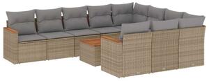 VidaXL Polyrattan Kerti Ülőgarnitúra - 11 részes - Bézs