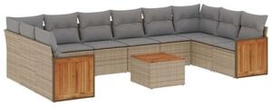 VidaXL Polyrattan Kerti Ülőgarnitúra - 11 részes - Bézs
