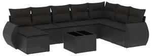 VidaXL Polyrattan Kerti Ülőgarnitúra - 9 részes - Fekete