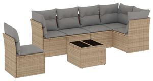 VidaXL Polyrattan Kerti Ülőgarnitúra - 7 részes, Bézs