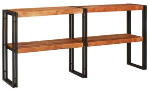 Konzolasztal polcokkal Barna 160 x 33 x 75 cm Tömör Akácfa