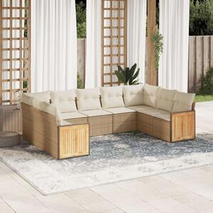 VidaXL Polyrattan Kerti Ülőgarnitúra - 8 részes - Bézs