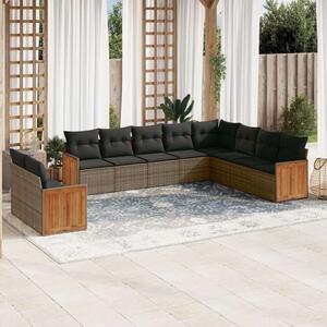 Vidaxl Polyrattan Kerti Ülőgarnitúra - 10 részes - Szürke