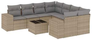 VidaXL Polyrattan Kerti Ülőgarnitúra - 9 részes - Bézs