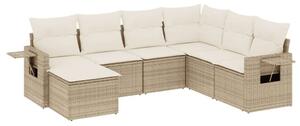 VidaXL Polyrattan Kerti Ülőgarnitúra - 7 részes - Bézs
