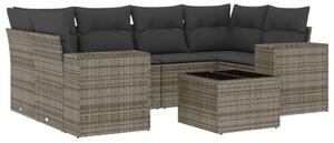 VidaXL Polyrattan Kerti Ülőgarnitúra - 7 részes - Szürke