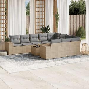 VidaXL Polyrattan Kerti Ülőgarnitúra - 11 részes - Bézs