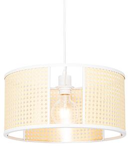 Oosterse hanglamp wit met rotan 40 cm - Akira