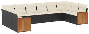 VidaXL Polyrattan Kerti Ülőgarnitúra - 10 részes - Fekete