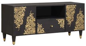 VidaXL TV szekrény fiókkal Fekete 105 x 33 x 46 cm Tömör Mangófát
