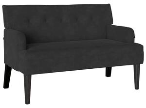 VidaXL Chesterfield Pad Fekete 112 x 65,5 x 75 cm Bársony