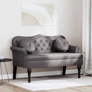 VidaXL Chesterfield Pad párnával Szürke 120,5 x 65 x 75 cm Műbőr